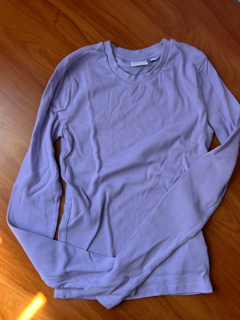 TNA Homestretch Rib Solo Longsleeve Crew Neck XS Purple